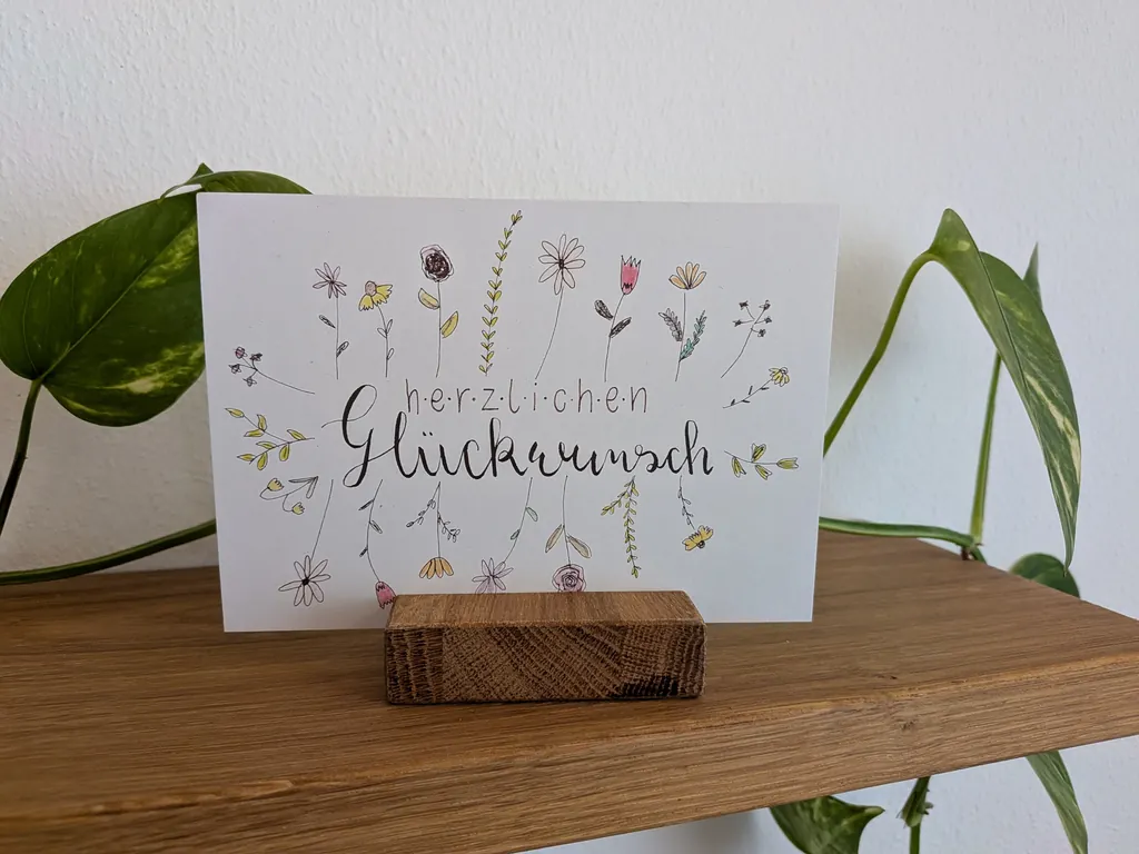 Herzlichen Glückwunsch – Blumenrahmen