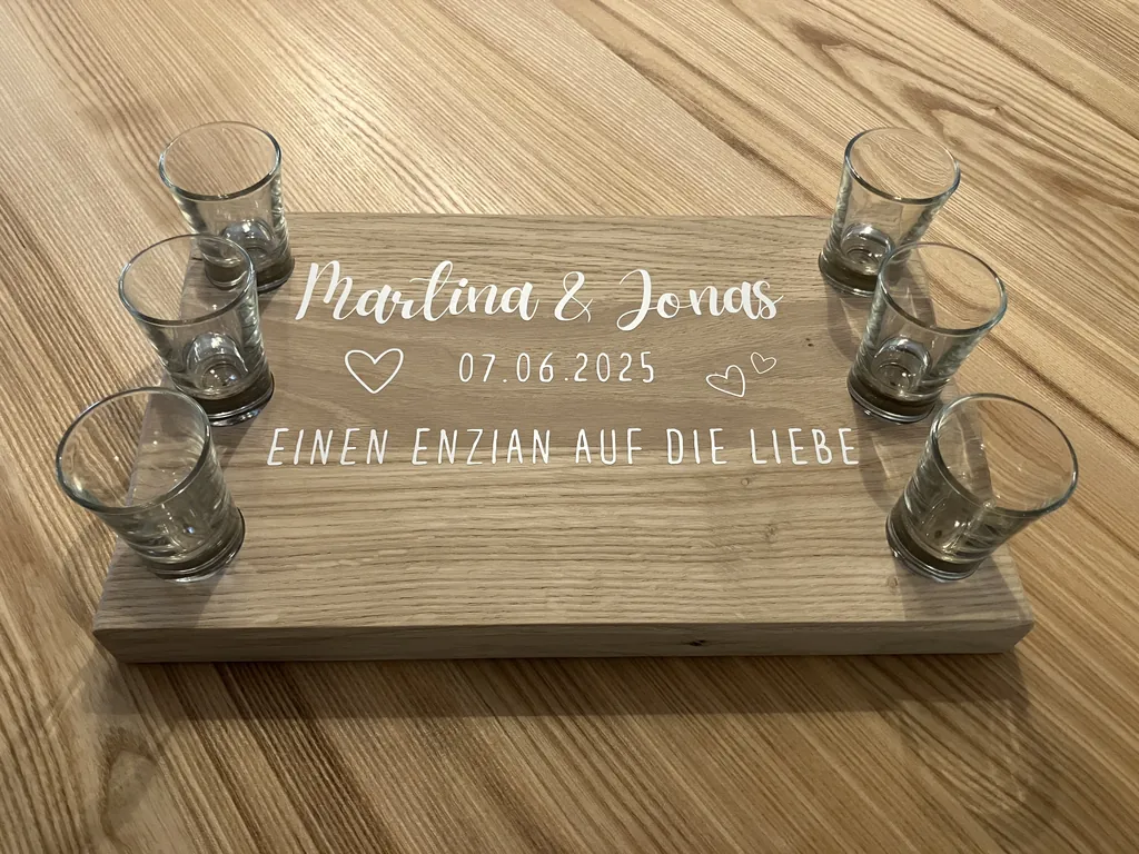 Schnapsbrett – Hochzeitsgeschenk