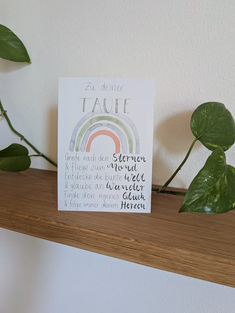 Zu deiner Taufe – Regenbogen mit Spruch